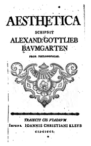 Alexander Gottlieb Baumgarten, Aesthetica