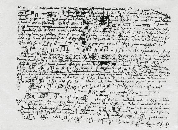 Leibniz, Manuskript mit der Erfindung des Integrals
